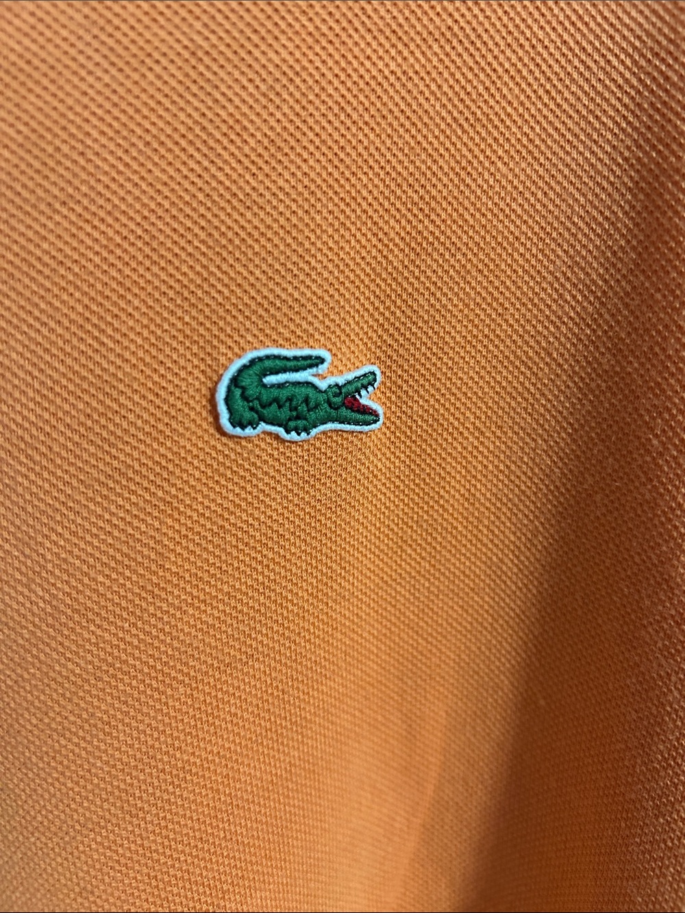 Lacoste Orange Pique Polo with Crocodile Logo - Picture 3 of 6